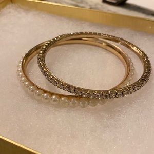 Pearl and Diamond Bangle Set